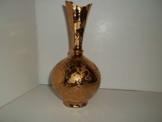 Dixon art studio weeping gold 22kt gold vase 8 art pottery 