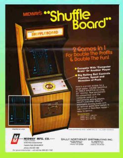 SHUFFLE BOARD 1978 Midway Arcade Flyer