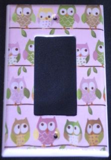 Circo LOVE and NATURE OWL GFI OUTLET / ROCKER LIGHT SWITCH Plate PINK 