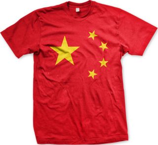 China Chinese Flag Insignia Five Star Zhōngguó New Mens T shirt