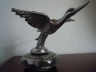 Old and rare radiator cap mascot silvered bronze.Signed HBriand Paris.