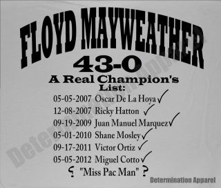   Shirt CHAMPIONS LIST Money Team HBO 24/7 Boxing Pacquiao W