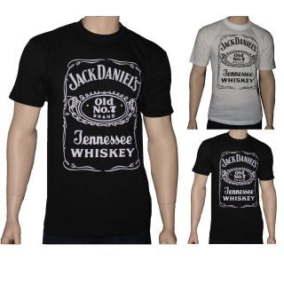 Official Jack Daniels JD Whisky Label Cotton T Shirt (All Sizes)