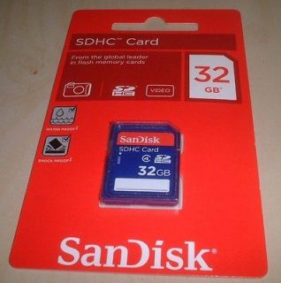 32GB SanDisk 32 G GB SD HC Memory Card SDHC class 4 , HD 1080 retail 