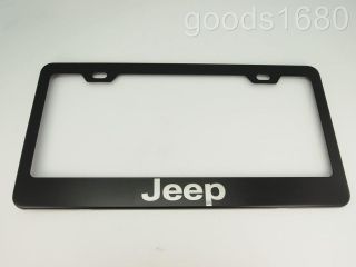 Jeep Black Metal Stainless Steel License Plate Frame Holder FB 
