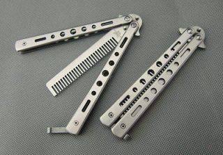   Dull Blade Practice BALISONG BUTTERFLY Comb Knife Trainer Tool 03