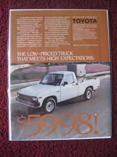 1983 Print Ad Toyota Standard Bed 4x4 Truck ~ The Low Priced Truck