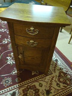 Antique Oak Dresser Nightstand Bureau , End Table Brass hardware Made 
