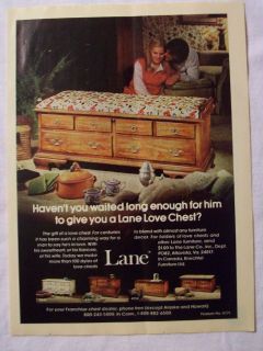   Advertisement Page For Lane Love Chest Wood Furniture Vintage Ad