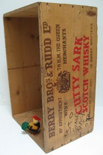 Wooden WOOD Crate BOX Berry Bros & Rudd CUTTY SARK Scotch WHISKY NY 