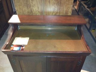 VINTAGE EARLY AMERICAN CHERRY WOOD TV CABINET DRY SINK HAND MADE/HAND 