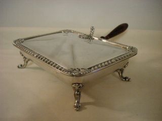   SHERIDAN SILVERPLATE SILVER ON COPPER SILENT BUTLER ASH TRAY CRUMBER