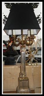 Vintage Marbro Designer Lamp w French Crystal Candelabra Base NR
