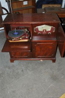 Antique Zenith Console Tube Radio & Cobra Matic Record Phonograph 