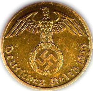 Antique GERMAN WW2 COIN Old World War 2 Eagle or Falcon Bird 