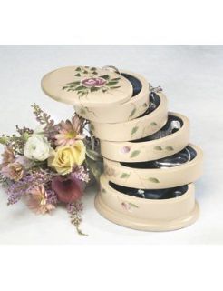 Prezerve Floral Finish Jewelry Box Oval Swivel by Calgon