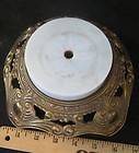 Vintage gilt brass plated spelter lamp base faux marble spacer part 
