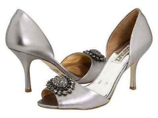 BADGLEY MISCHKA WOMENS PEWTER LACIE SPARKLE PUMPS HEELS SHOES NWB $ 