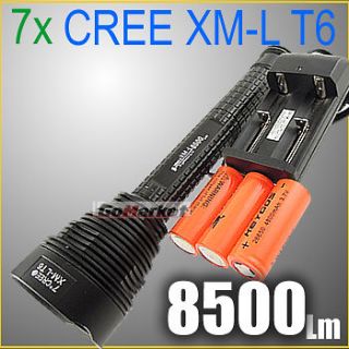 8500 Lumens 7x CREE XM L XML T6 LED Flashlight Torch +3x 26650 