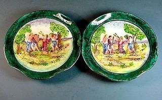 PAIR OF VINTAGE HAND PAINTED ITALIAN PORCELAIN CAPODIMONTE STYLE 