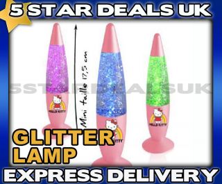 Hello Kitty Colour Changing Lava Mini Led Glitter Funky Motion Lamp 