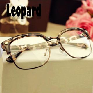   Fashion Unisex Nerd Glasses Glossy Half Frame Clear Lens Nerd Glasses