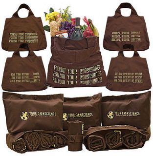 Foldable Eco Friendly Reusable Shopping & Grocery Bags in 1 Pouch