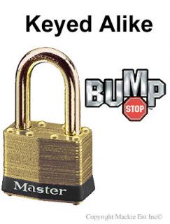 Master Lock   BRASS Keyed Alike Locks #4NKABLF Bump