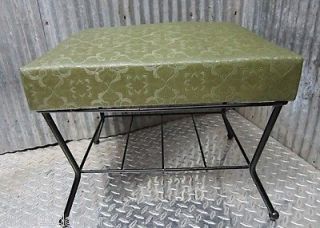 Mid century modern green foot stool ottoman leg lounger 50s magazine 
