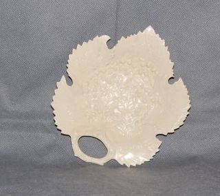   Reproduction Creamware Pottery Leaf Berry Plate Palin Thorley