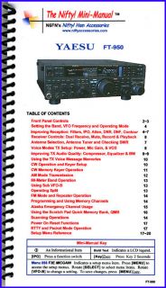 Yaesu FT 950 Nifty Quick Reference Guide, FT950