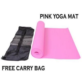   24x68 Long Pink Thick Rubber Exercise Gym Yoga Balance Pilates Mat