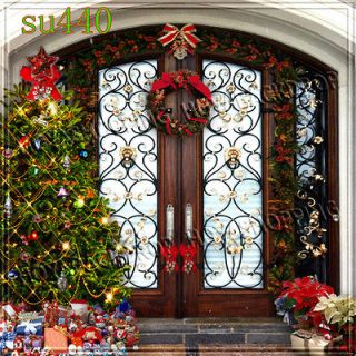 XMAS TREE OUTDOOR WINTER 8x8 FT CP SCENIC PHOTO BACKGROUND BACKDROP 