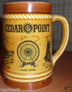 Vintage Cedar Point Amusement Park Mug   Giant Wheel Mill Race River 
