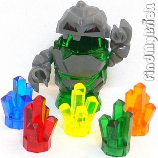 Lego 5 Crystal Rock GEM Jewels with Rock Monster Minifigure NEW