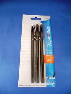 Papermate Ball Point Pens Black Ink Medium Point Erasable Ink #31604