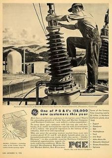 1956 Ad Pacific Gas Electric Power Drilling PG&E Steel   ORIGINAL 