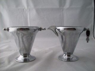 NEAT Vintage Chrome Sugar Bowl and Creamer Set