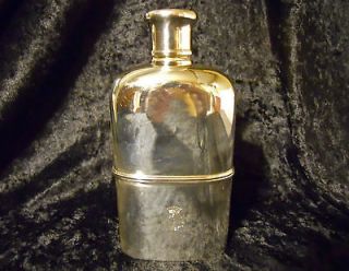   Century 3 Part French Silver Flask Signed G. KELLER PARIS Hallmarks