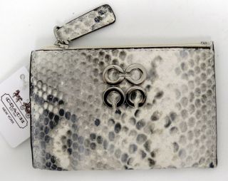  Silver Parchment Julia Embossed Python Mini Skinny 47775 Coin Card pur
