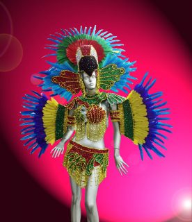 Samba Rio Carnival Parade Dancer Showgirl Drag Queen Parrot Costume