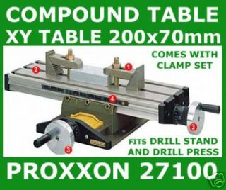 PROXXON 27100 MICRO COMPOUND TABLE KT70 FITS DRILLPRESS