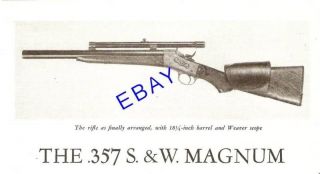 1939 SMITH & WESSON .357 357 MAGNUM RIFLE AD GUN WEAVER