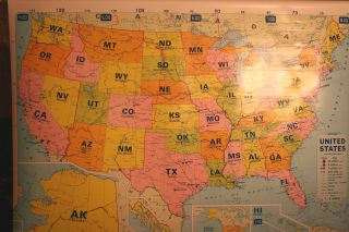 UNITED STATES PULL DOWN SCHOOL MAP by Concept, measures 61 inches wide 
