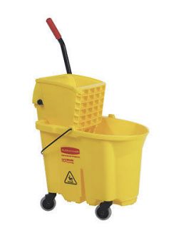 Rubbermaid WaveBrake 35 Quart Yellow Commercial Mop Bucket and Wringer