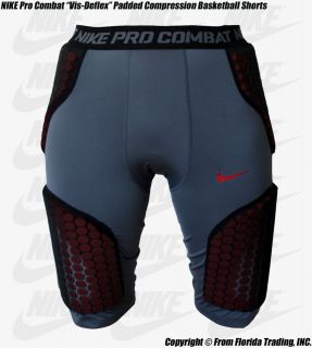 NWT Mens Nike PRO COMBAT VIS DEFLEX Padded Basketball Football Shorts 