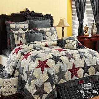 Blue American Star Twin Queen Cal King Size Quilt Bed In A Bag Linen 
