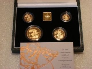 2000 ROYAL MINT MILLENNIUM ST GEORGE SOVEREIGN GOLD PROOF 4 COIN SET 