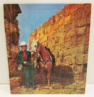 JOHNNY MACK BROWN VINTAGE COWBOY WESTERN FRAME TRAY PUZZLE BY 