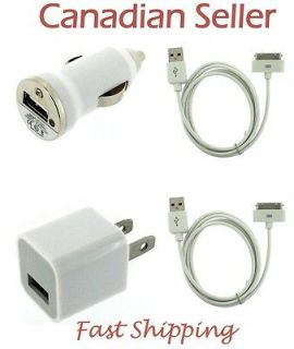   Wall + Car Charger + Data Cable for iPod Touch iPhone 2G 3G 3GS 4S 4